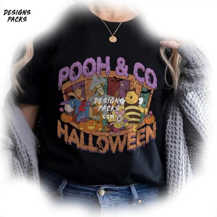 Retro Pooh Bear Spooky Season Halloween Cartoon Pooh And Friends Hallo