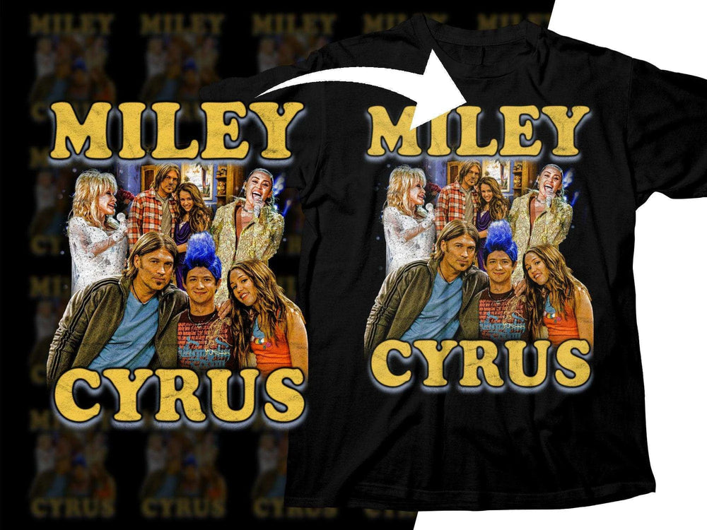 Retro Pop Culture Bootleg Miley Cyrus Graphic Png Digital Download