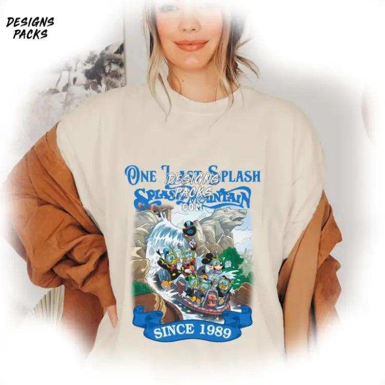 Retro Splash Mountain Cartoon One Last Png Design