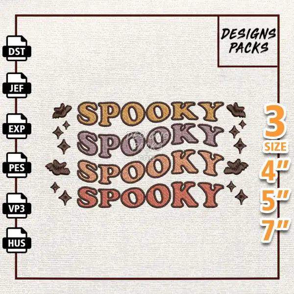 Retro Spooky Vibes Halloween Embroidery Design