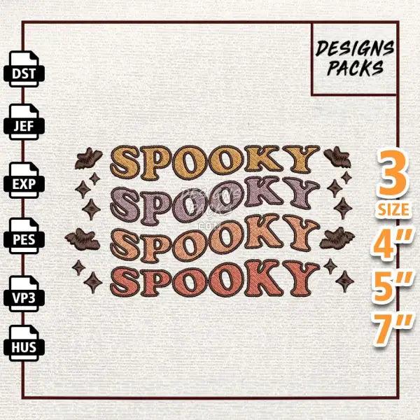 Retro Spooky Vibes Halloween Embroidery Design