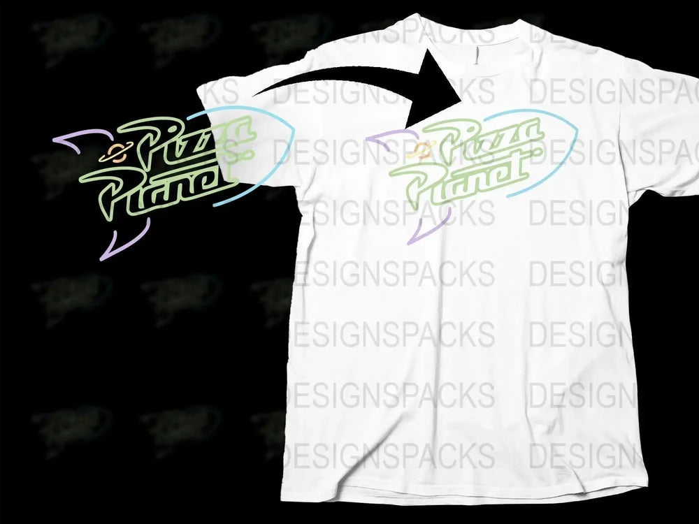 Retro Toy Story Pizza Planet Logo Men's Png Digital Download