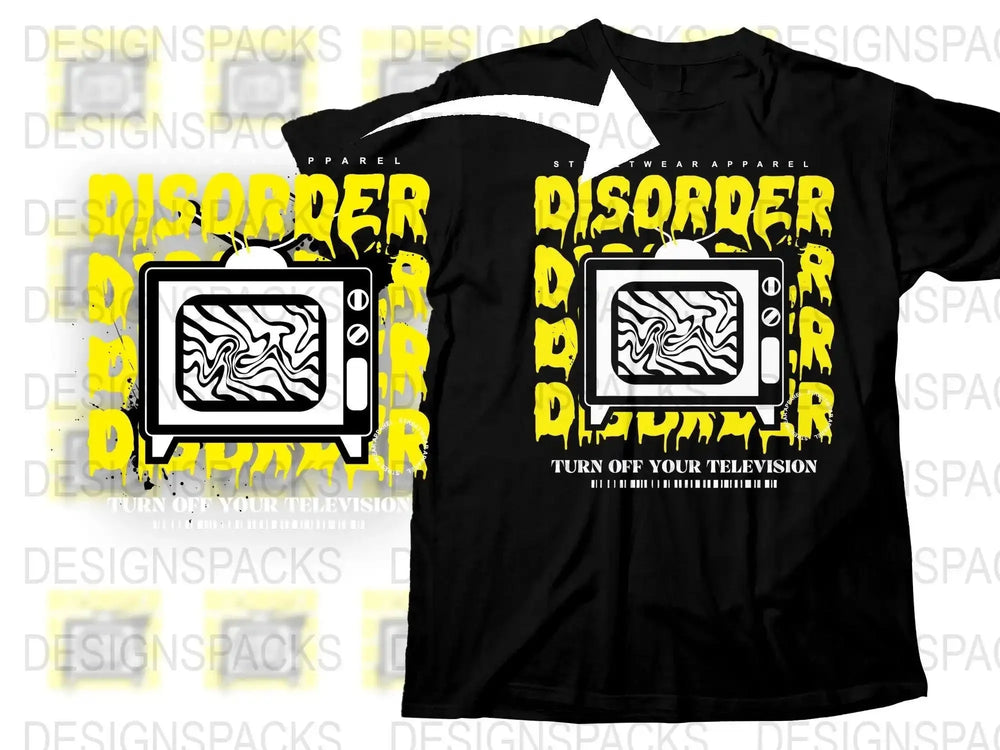 Retro TV Disorder Graphic Png Digital Download
