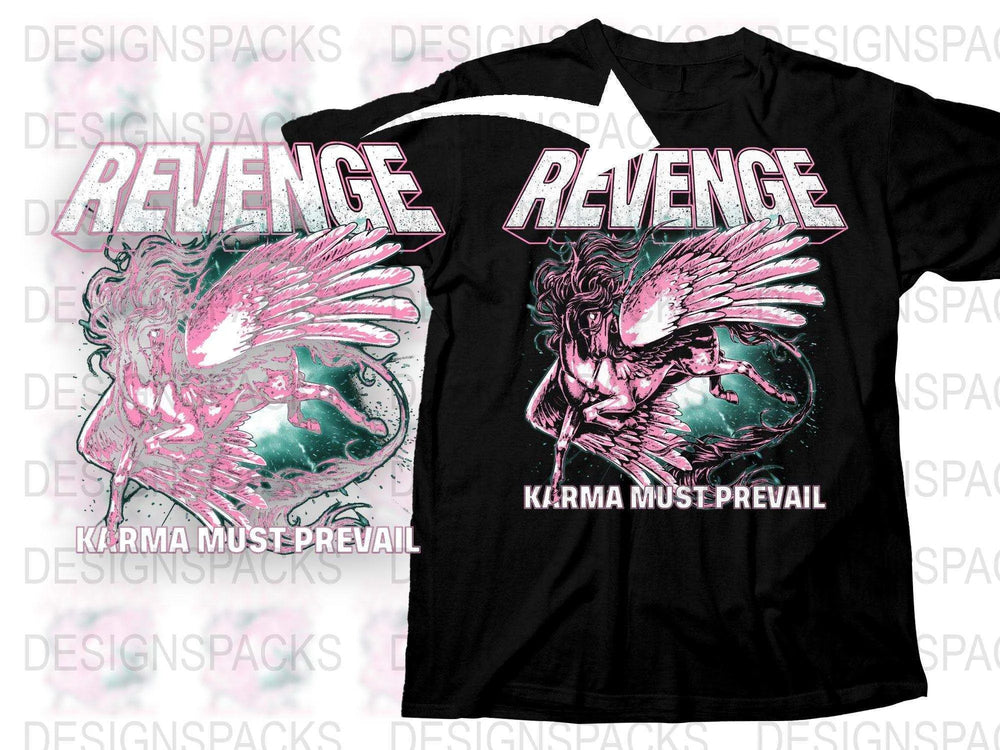 Revenge Karma Must Prevail Graphic Pegasus Png Digital Download