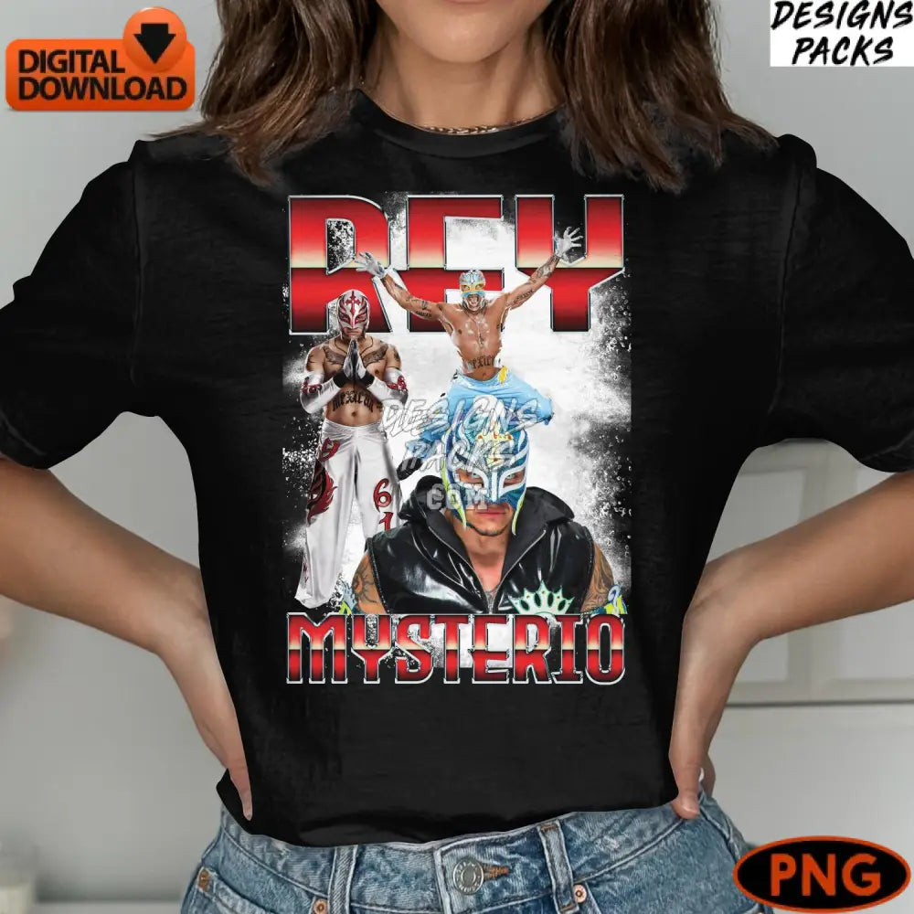 Rey Mysterio Lucha Libre Wrestling Art Instant Download Png