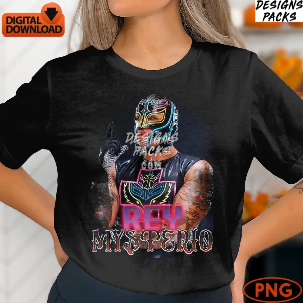 Rey Mysterio Mask Wrestling Lucha Libre Art Digital Download Png File For
