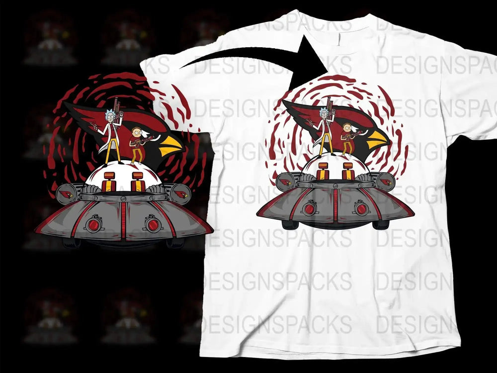 Rick And Morty Arizona Cardinals Football Png Digital Download