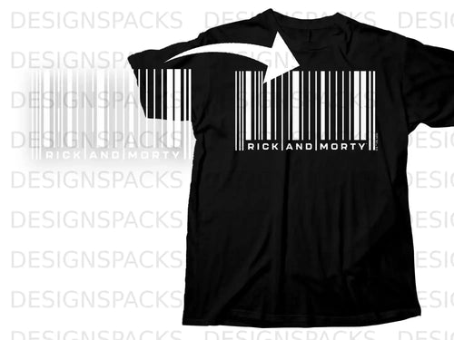 Rick And Morty Barcode Design T-Shirt For Fans