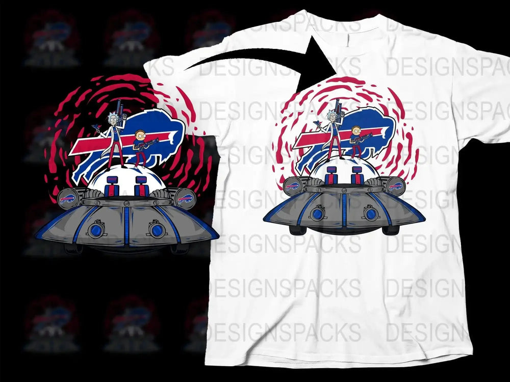 Rick And Morty Buffalo Bills Crossover Graphic Png Digital Download