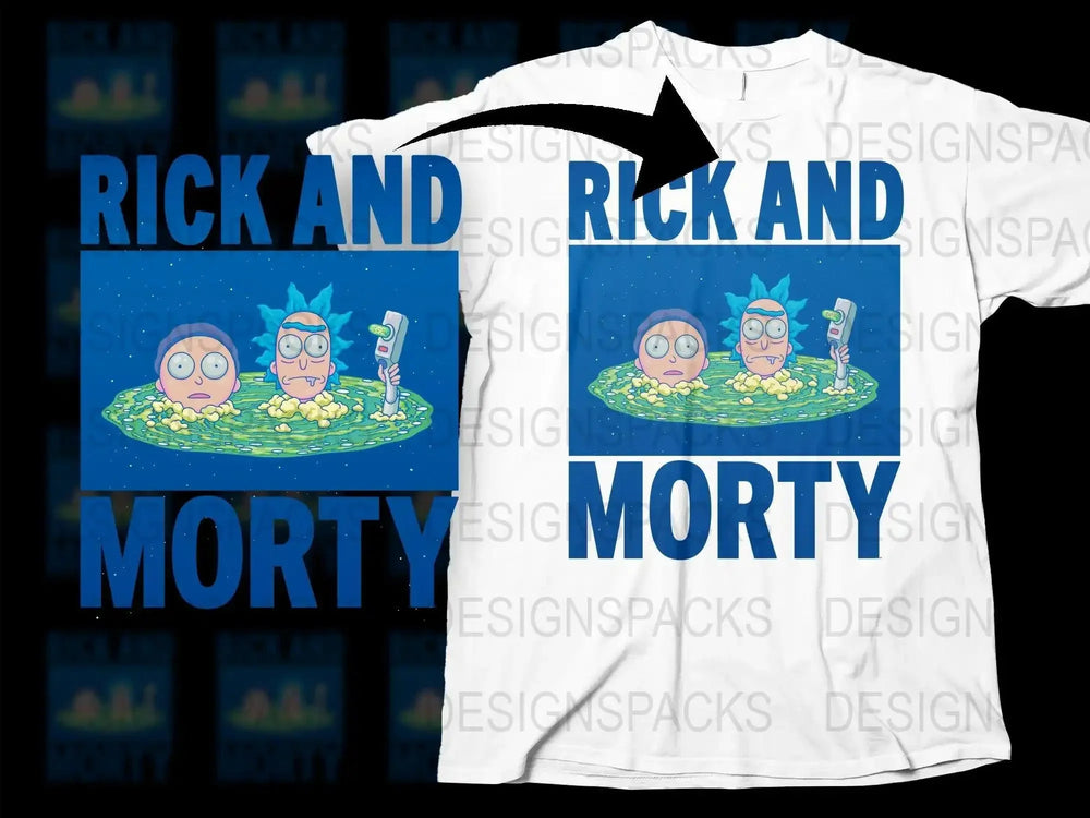 Rick and Morty Cartoon Graphic Printed Png Digital Download
