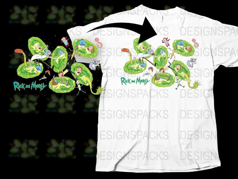 Rick and Morty Characters Graphic Print Png Digital Download