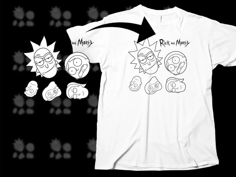 Rick and Morty Faces Design Family Friendly Png Digital Download