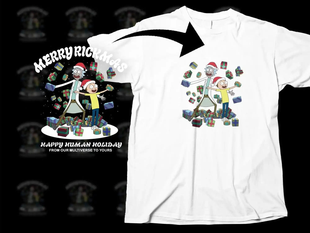 Rick and Morty Happy Holidays Gift Boxes Png Digital Download