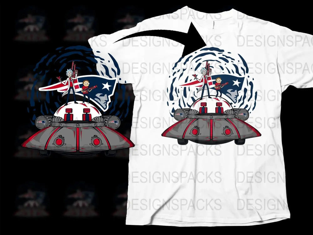 Rick And Morty Patriots Themed Graphic Png Digital Download