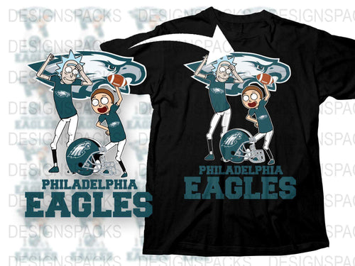 Philadelphia Eagles T-Shirt, Cartoon Character Fan Art, Sports Tee, Casual Wear, Football Team Graphic, Unisex Apparel