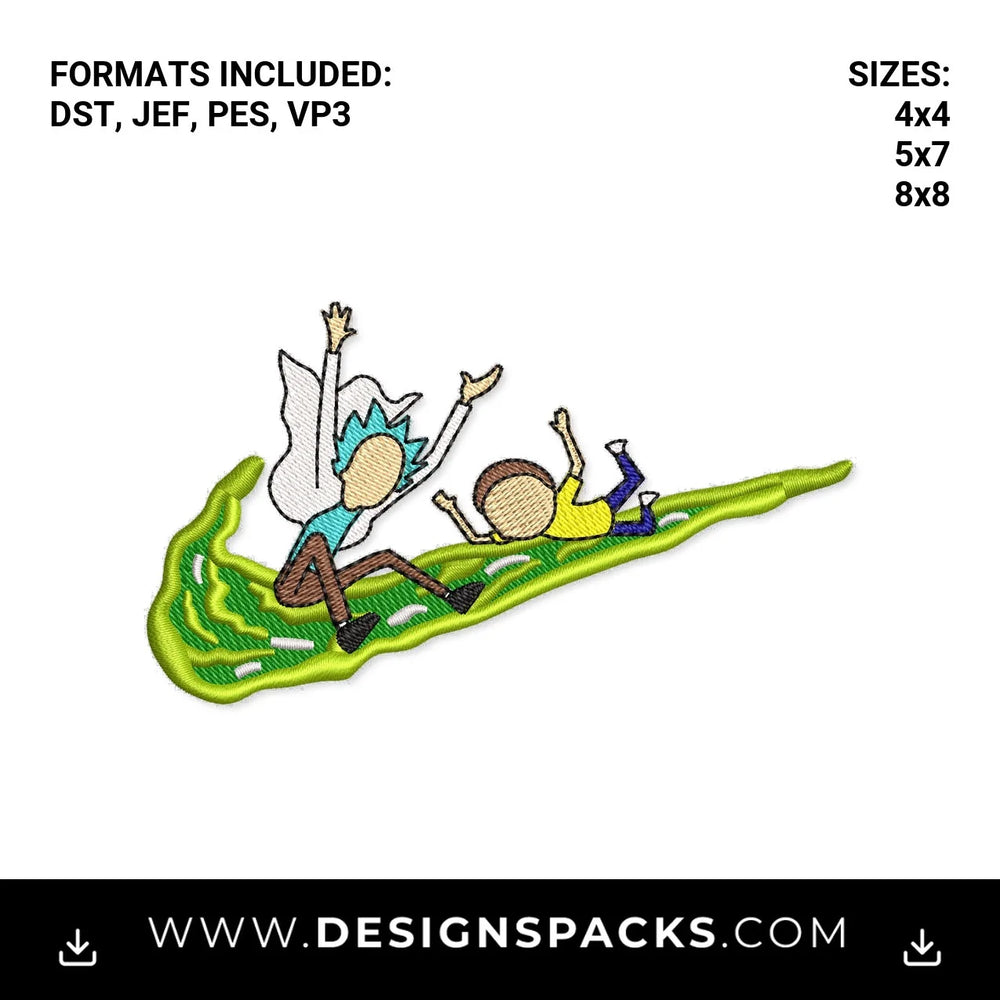 Rick and Morty Portal Swoosh Embroidery Design - Instant digital download pattern at Designspacks.com