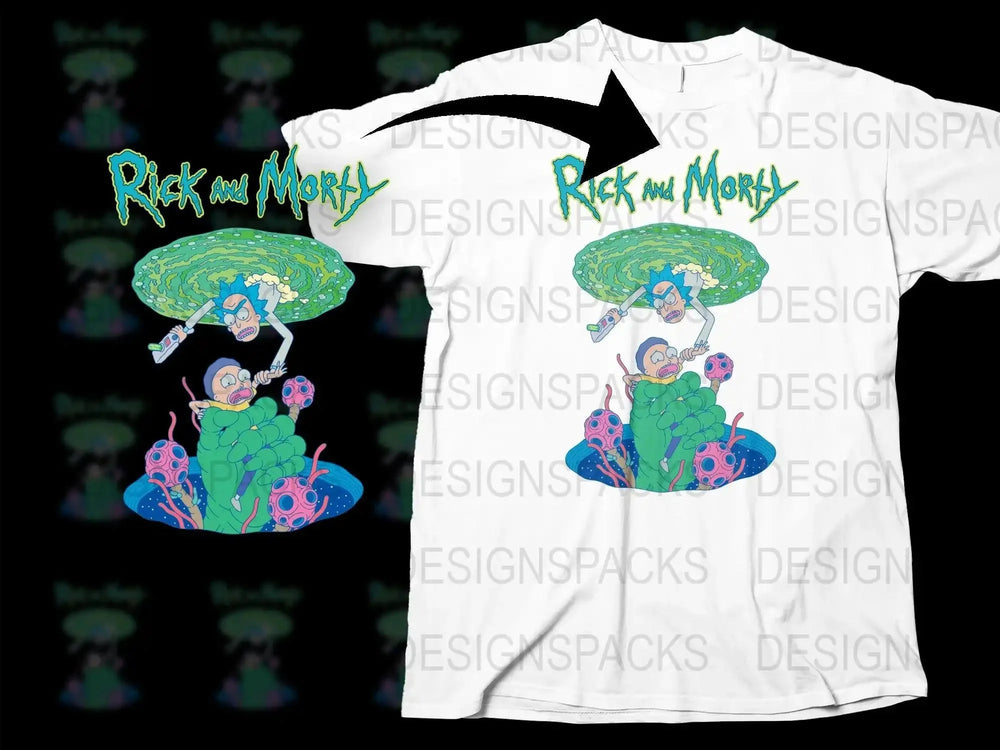 Rick and Morty Sci-Fi Adventure Humor Graphic Png Digital Download