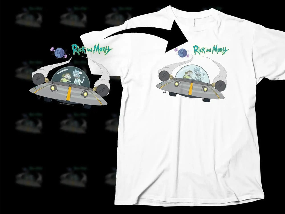 Rick and Morty Space Adventure in UFO Png Digital Download