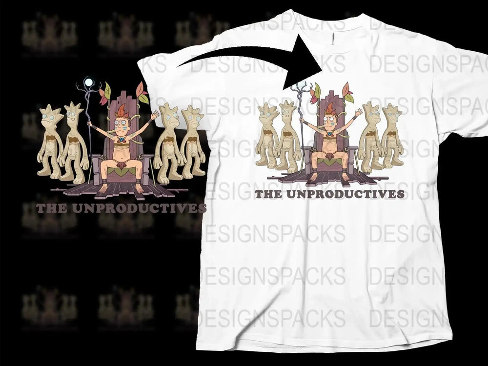 Rick and Morty The Unproductives Comical Png Digital Download