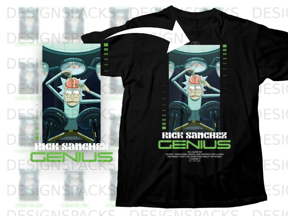 Rick Sanchez Genius Graphic Design T-Shirt
