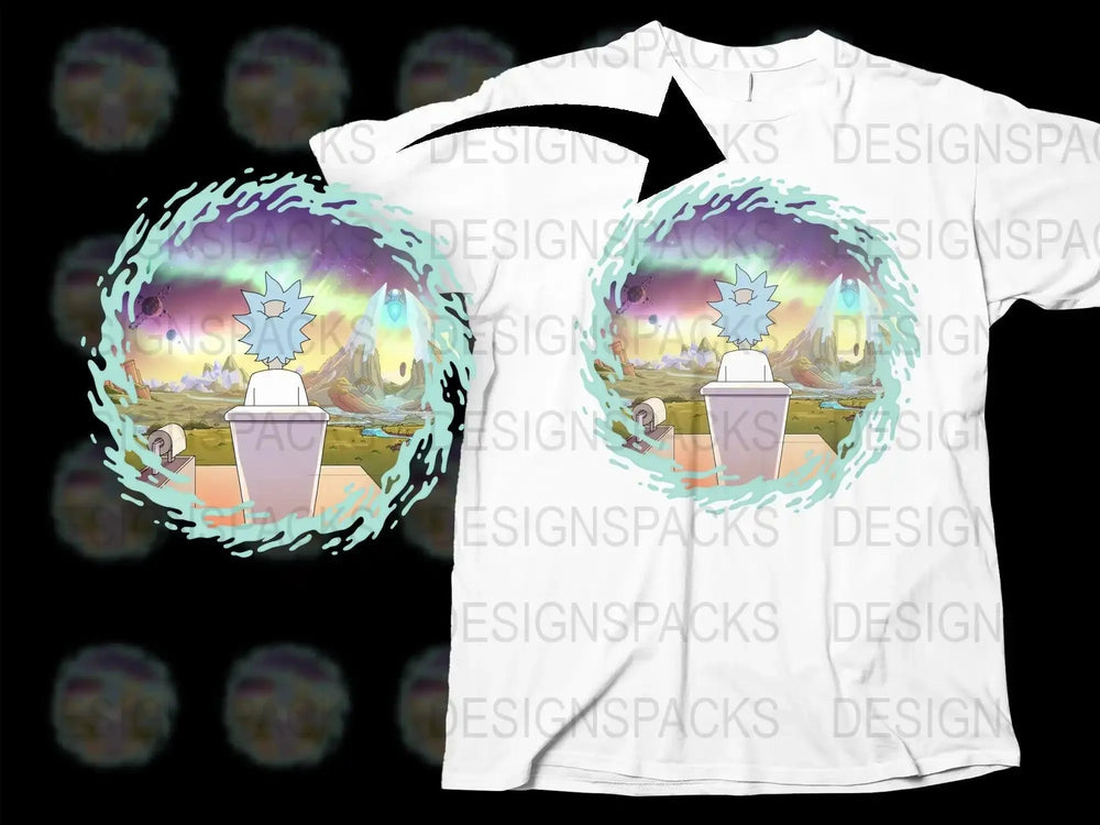 Rick's Space Portal Adventure Png Digital Download