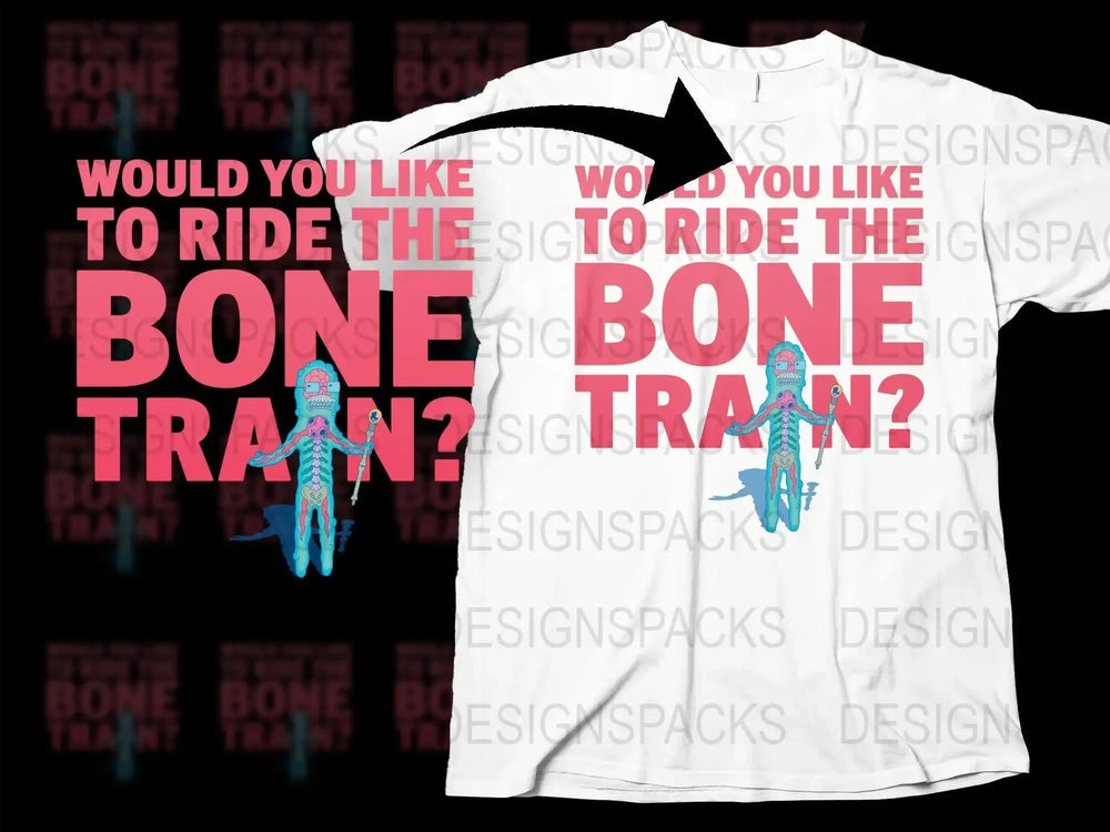 Ride the Bone Train Graphic Novelty Png Digital Download