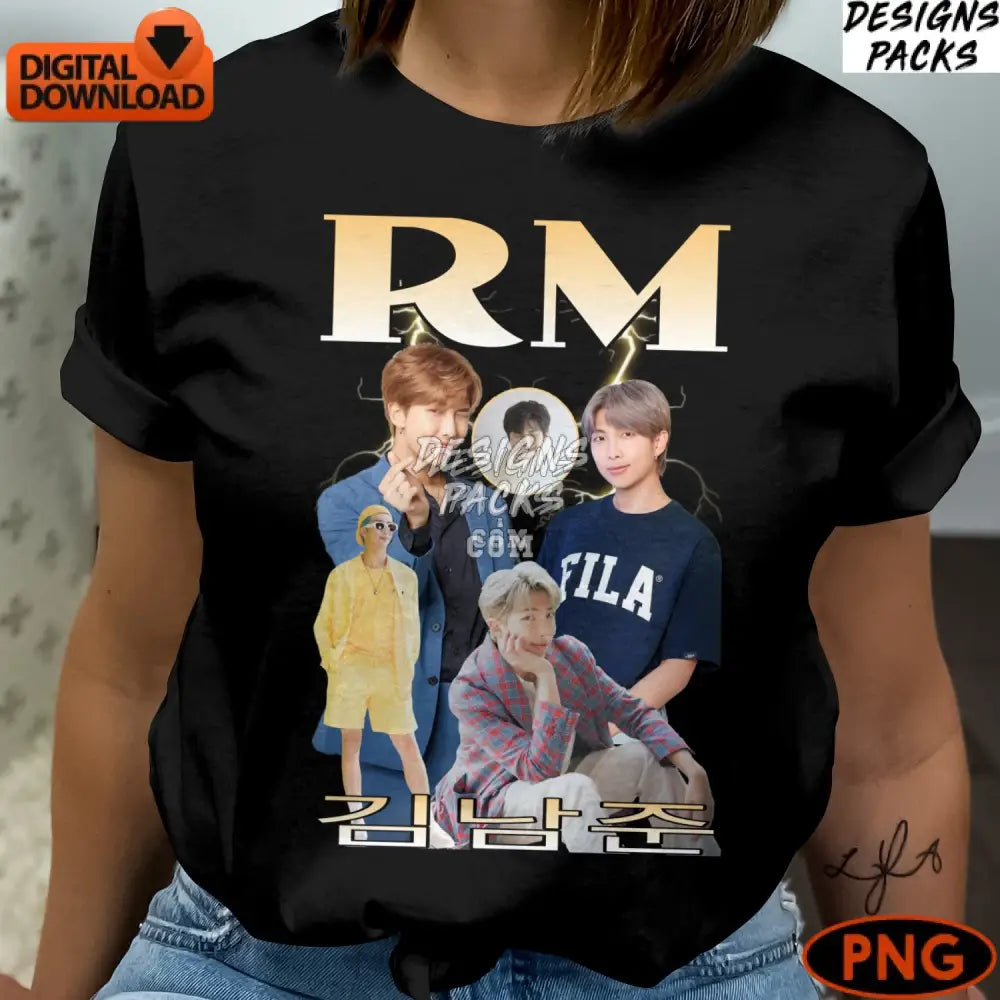 Rm Digital Fan Art K-Pop Idol Collage Instant Download Png File