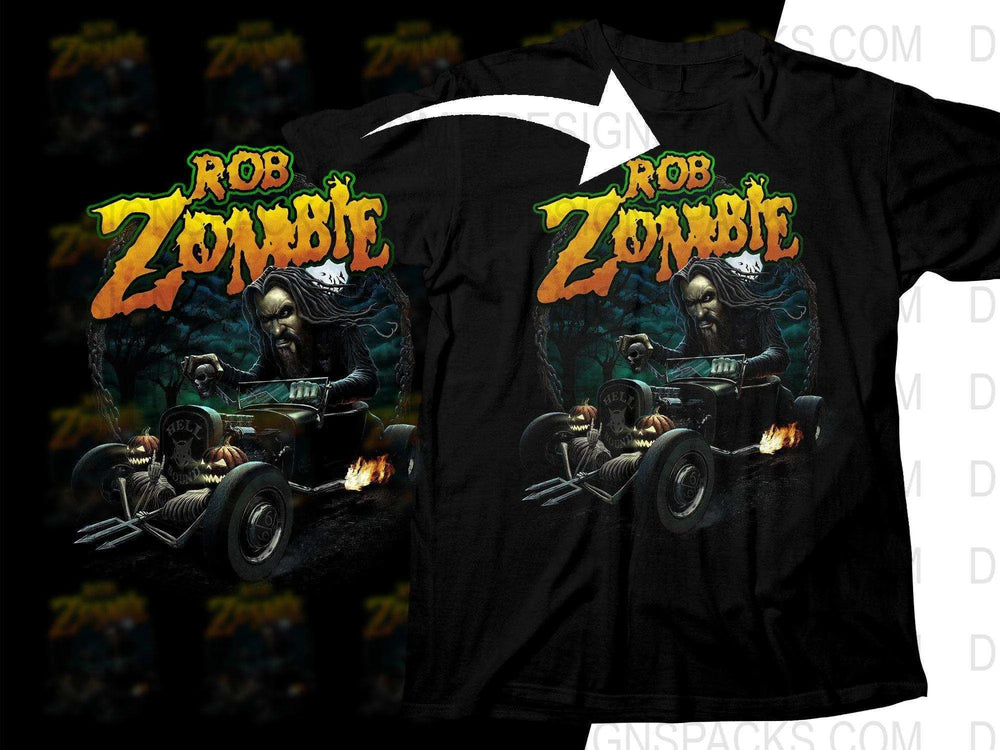 Rob Zombie Fire Breathing Car Scene Rock Png Halftone Digital Download