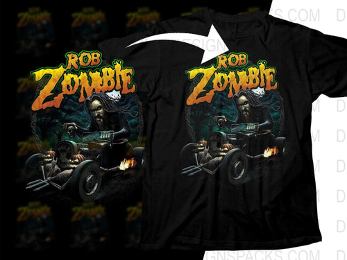 Rob Zombie Fire Breathing Car Scene Rock Png Halftone Digital Download