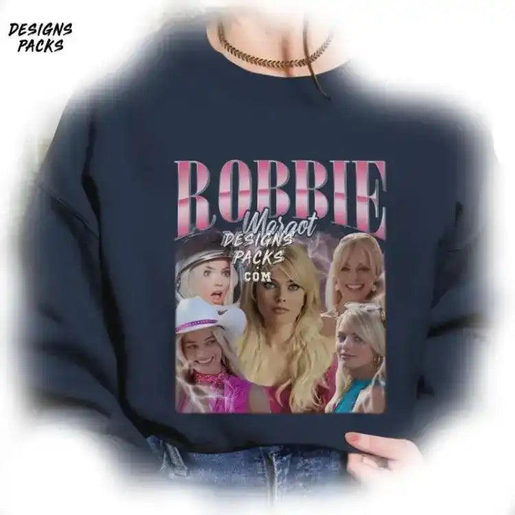 Robbie Margot Homage Tv Vintage Graphic Png Design