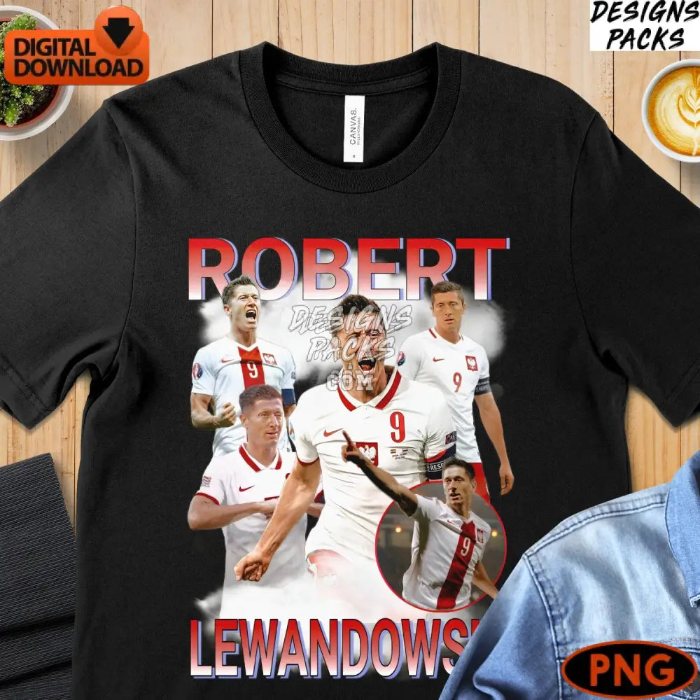 Robert Lewandowski Digital Art Soccer Star Instant Download Png File
