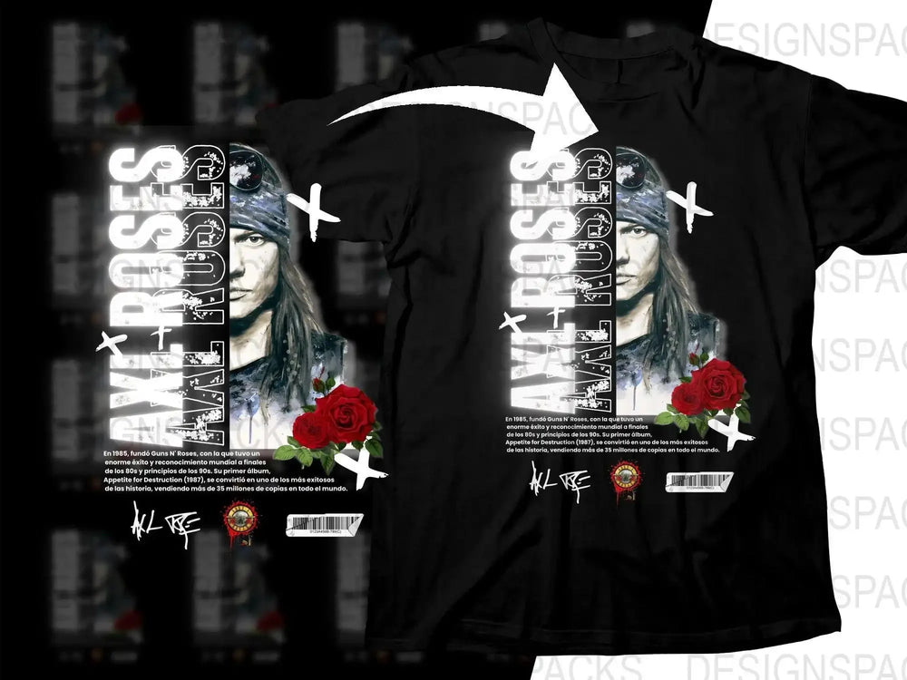 Rock Artistic Caricature Funny Axl Roses Png Digital Download