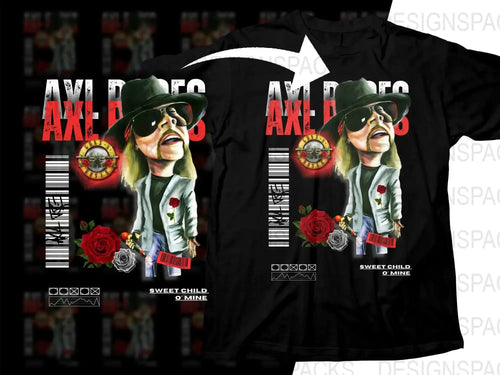 Rock Axl Roses Cartoon Character Funny Caricature Png Digital Download