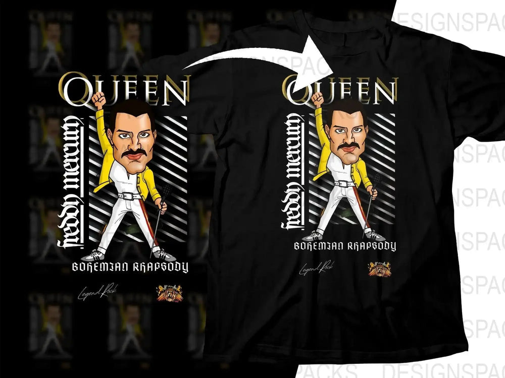 Rock Caricature of Queen Icon Funny Png Digital Download