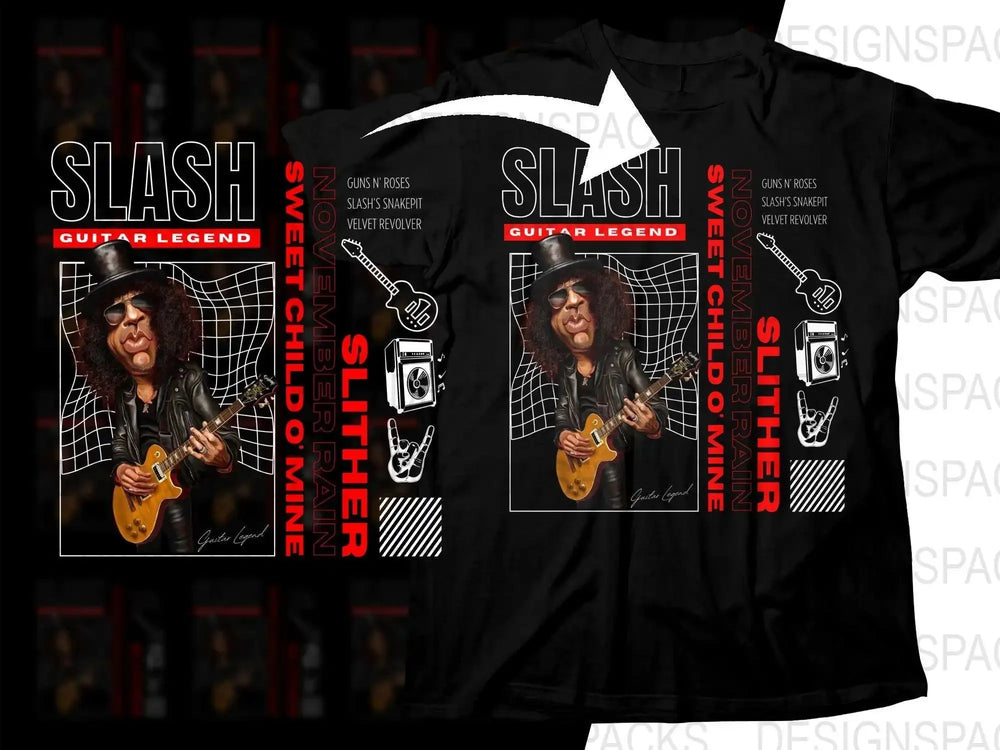 Rock Guitar Legend Caricature Sweet Child O' Mine Png Digital Download