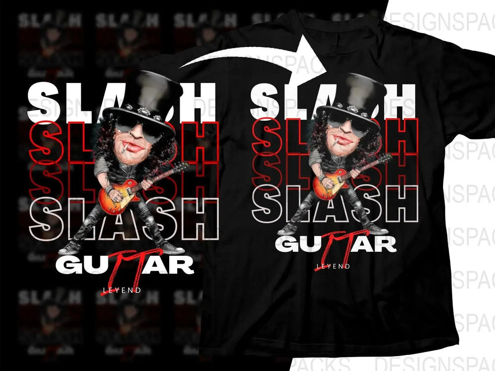 Rock Iconic Guitarist Slash Caricature Funny Png Digital Download