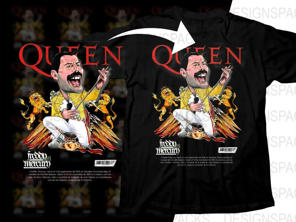 Rock Iconic Queen Cartoon Caricature Funny Png Digital Download