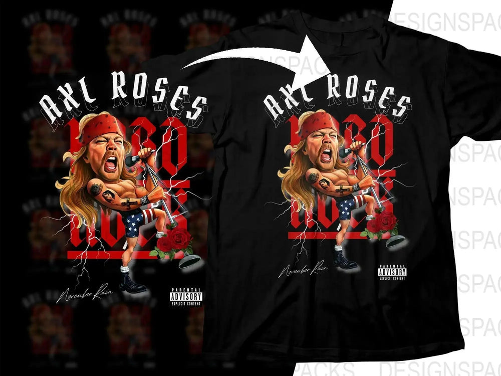 Rock Legends Axl Roses Caricature Funny Png Digital Download