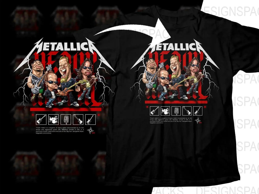 Rock Metal Band Metallica Caricature Funny Music Lovers Png Digital Download