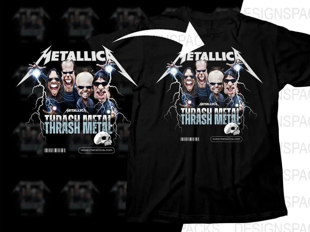 Rock Metallica Thrash Metal Caricature Funny Png Digital Download
