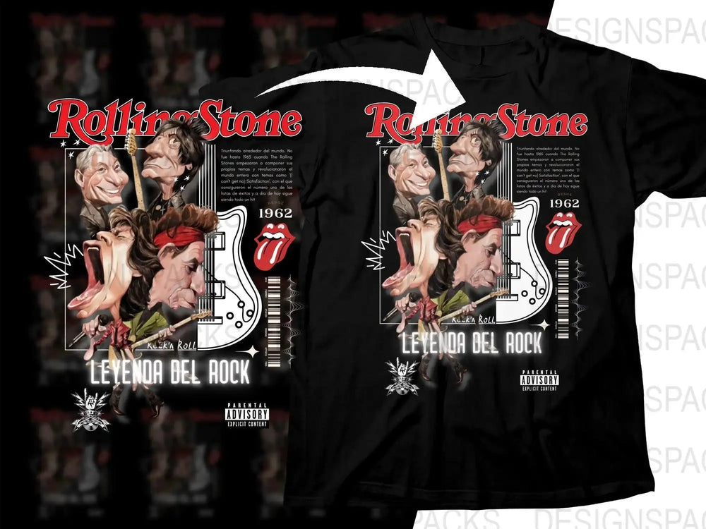 Rock Rolling Stone Caricature Band Funny Png Digital Download