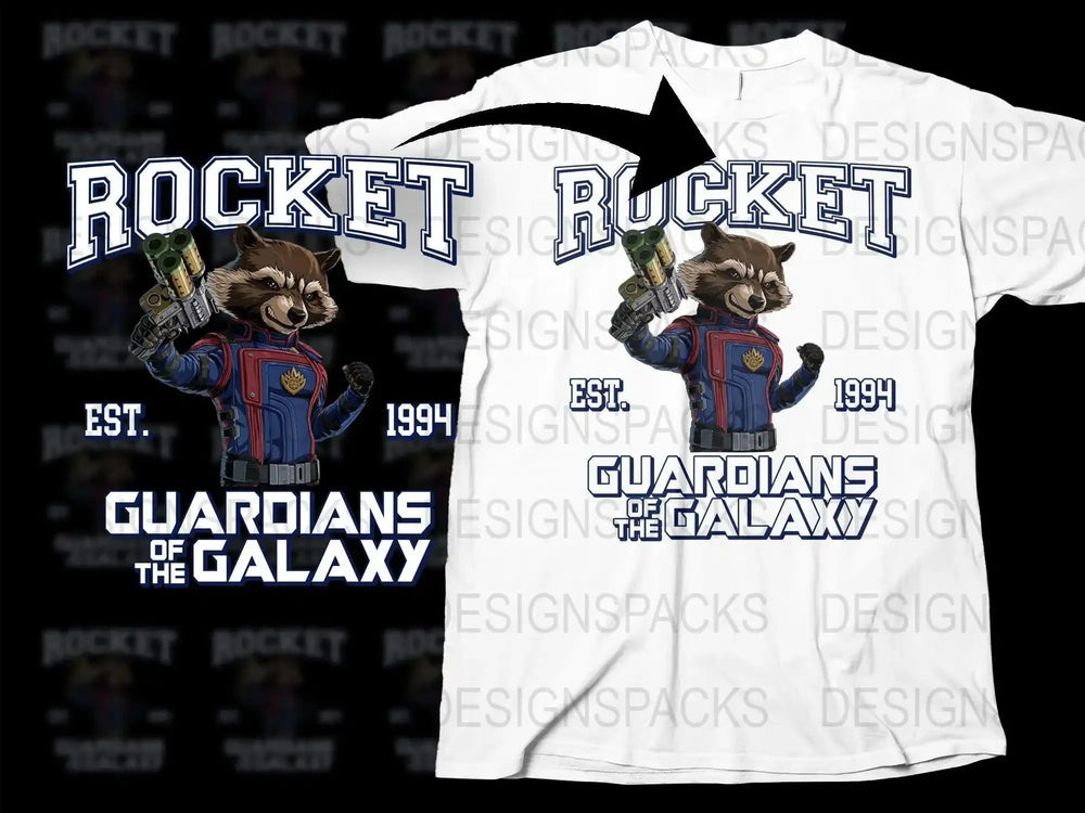 Rocket Guardians of the Galaxy 1994 Graphic Png Digital Download