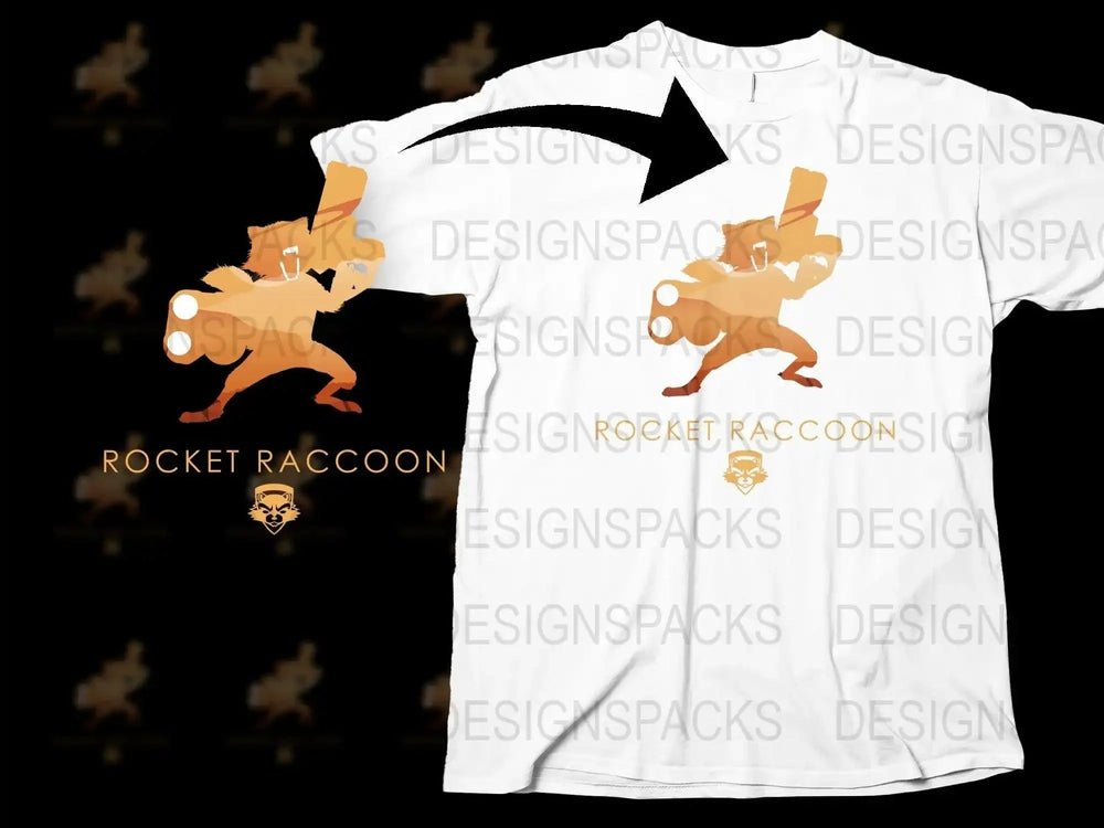Rocket Raccoon Graphic Casual Unique Style Png Digital Download