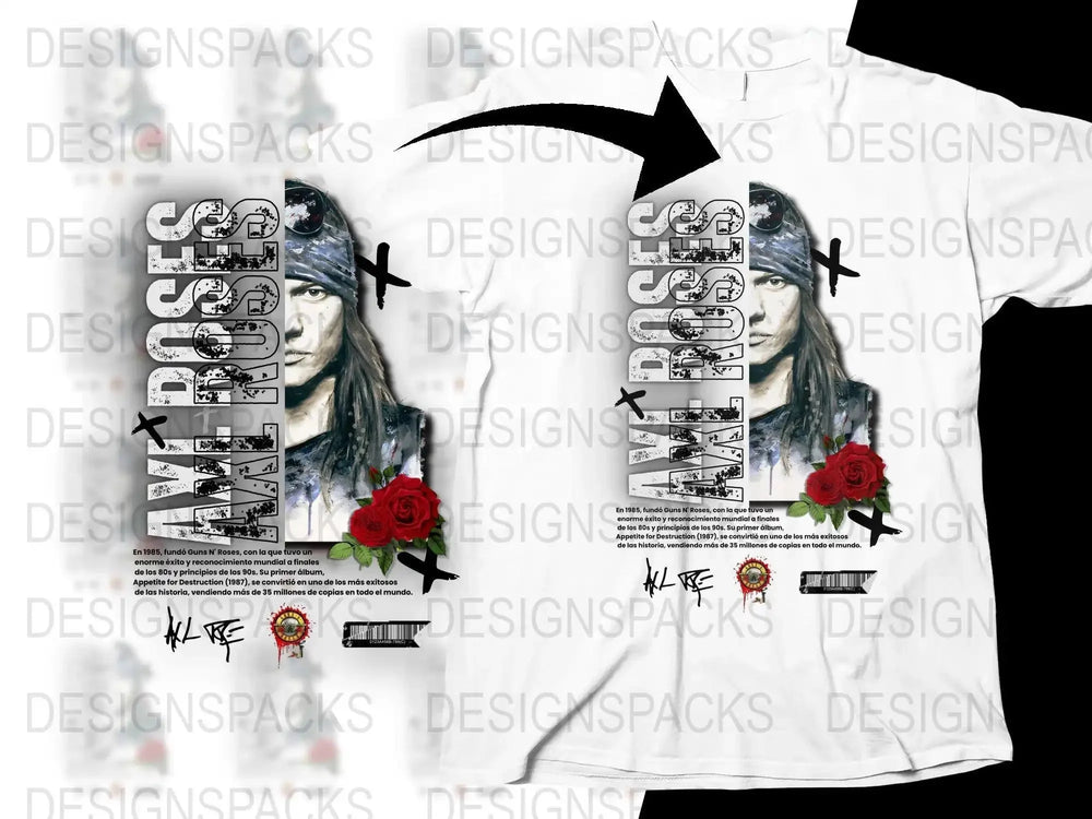 Rockstar Axl Roses Rock Music Png Design Digital Download