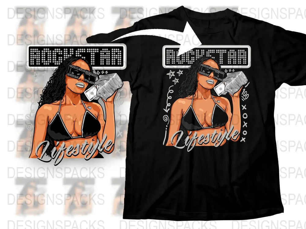 Rockstar Lifestyle Graphic Design Png Digital Download