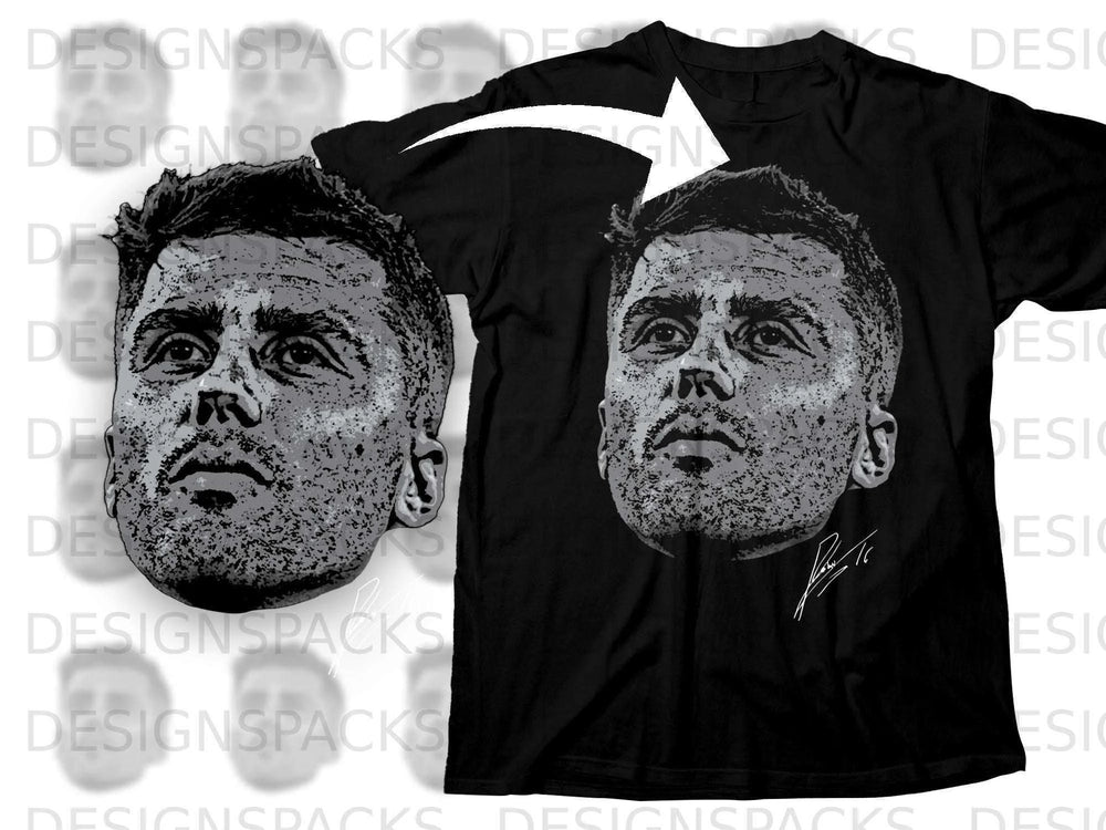 Realistic Black and White Face Print Shirt