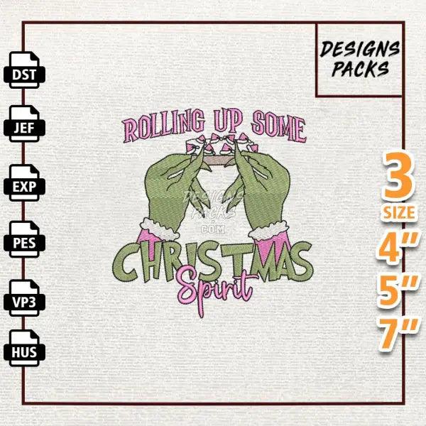 Rolling Up Some Christmas Spirit Embroidery Design