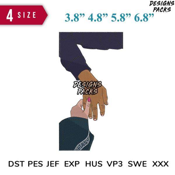 Embroidery design sizes 3.8 to 6.8 inches for DST PES JEF formats, ideal for tumbler wraps and DTG prints.