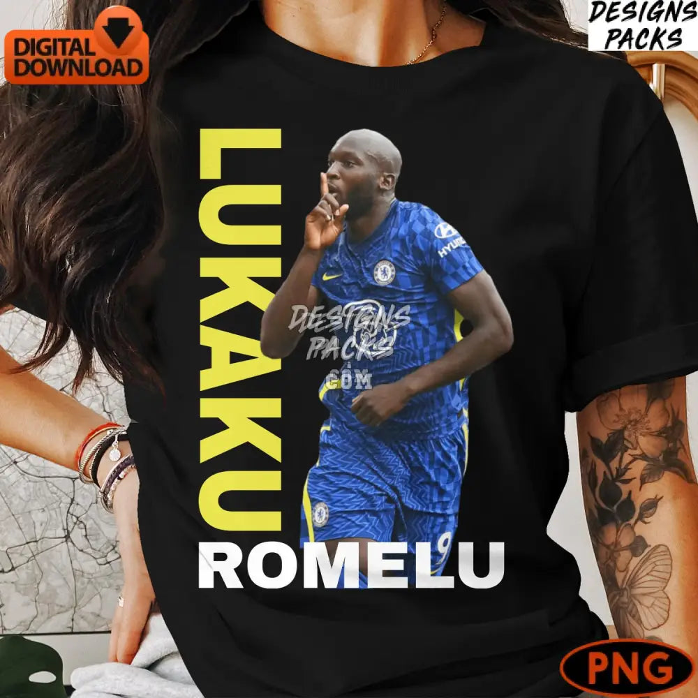 Romelu Lukaku Chelsea Fc Digital Art Instant Download High-Quality Png File For Sports Fans