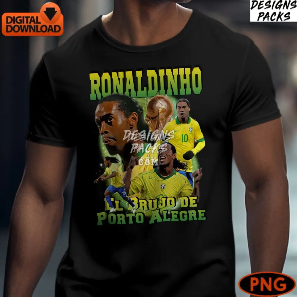 Ronaldinho Digital Art Brazil Soccer Legend Instant Download Inspirational Sports